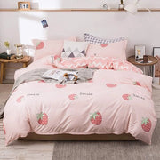 Set di lenzuola per lettino da bambina a righe rosse e bianche, 140 x 200 cm, set di lenzuola per lettino, motivo a righe invertibile, rosso/bianco, 100% microfibra, con copripiumino 70 x 90 cm, chiusura a cerniera