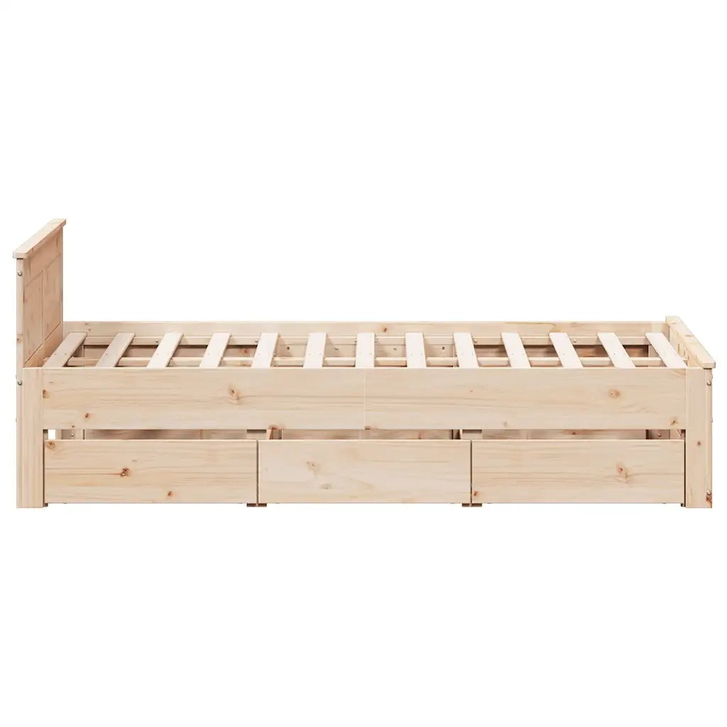 Giroletto senza Materasso con Testata 135x190 cm Massello Pino
