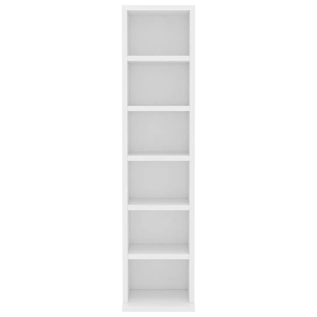 Mobile Porta CD Bianco 21x20x88 cm in Legno Multistrato 800351