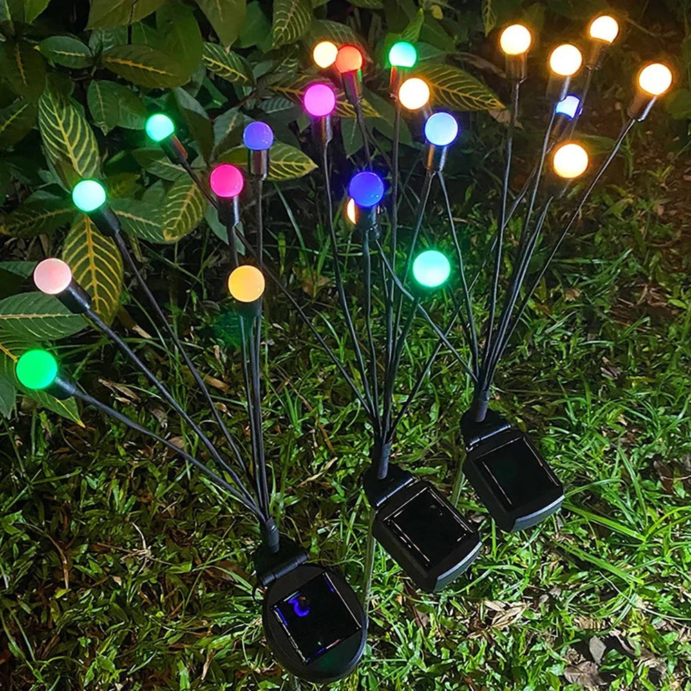 Lucciole Luminose 10 Bulbo a LED natalizie Energia Solare Decorazione Giardino Luce Multicolor