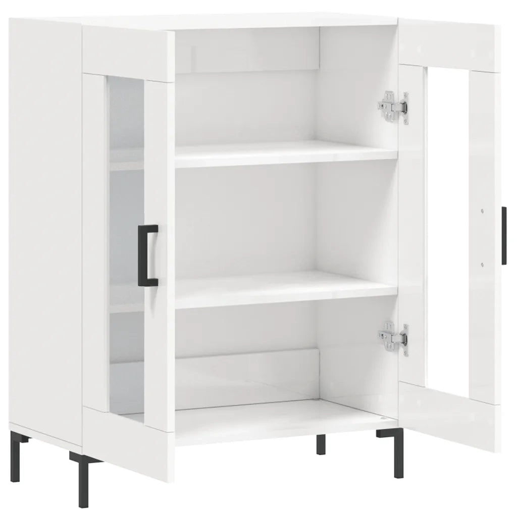 Credenza-Buffet-Armadio da cucina 69,5x34x90 cm in Legno Multistrato Bianco Lucido 459904