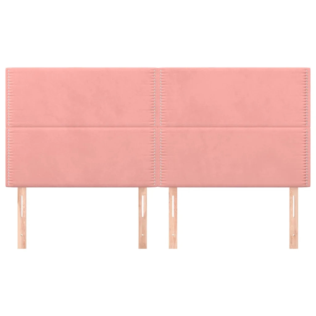 Testiera Rosa 160x5x118/128 cm Velluto 3116251