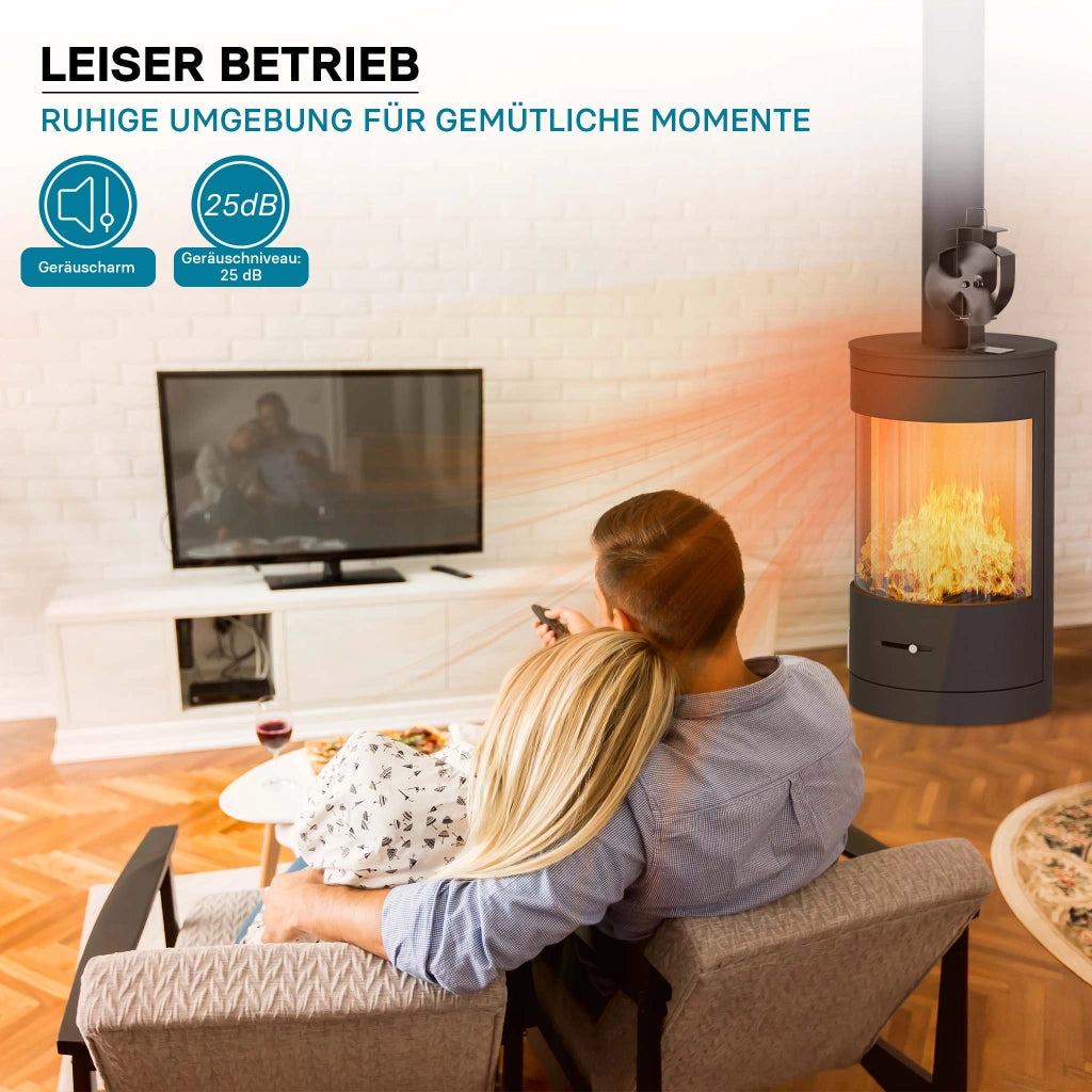 Ventilatore per stufa a legna camino, Ventola con 3 pale, 70-350 °C, funzionamento senza elettricità
