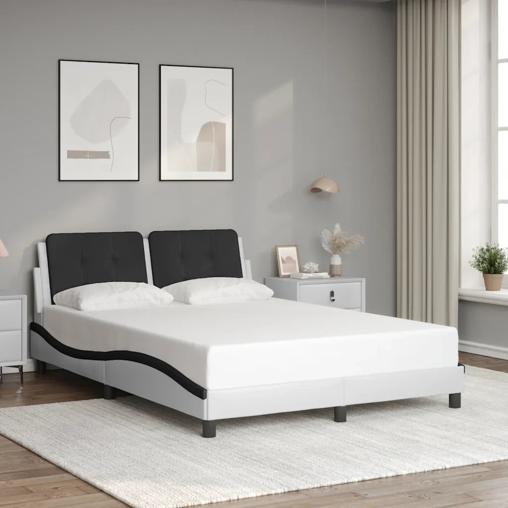 Giroletto senza Materasso Zadar Nero e Bianco 120x200 cm in Similpelle 3208176