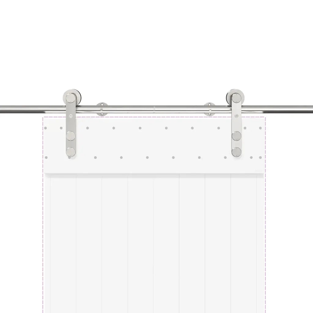 vidaXL Kit Binari Porta Scorrevole 183 cm Acciaio Inossidabile Argento