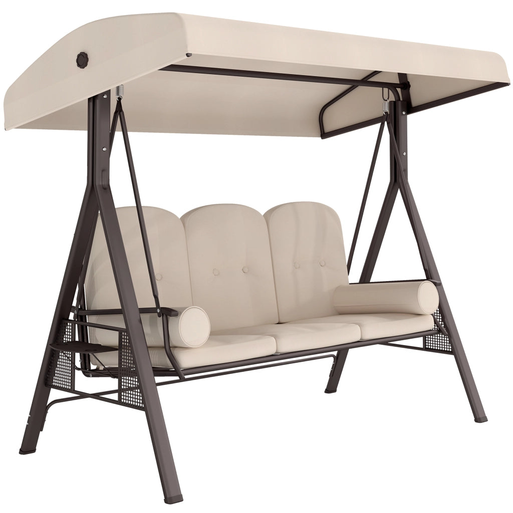 Amaca da giardino 3 posti con cuscini ¨C Zephmum ¨C Beige 121x208x172 cm