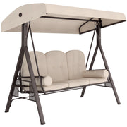 Amaca da giardino 3 posti con cuscini ¨C Zephmum ¨C Beige 121x208x172 cm