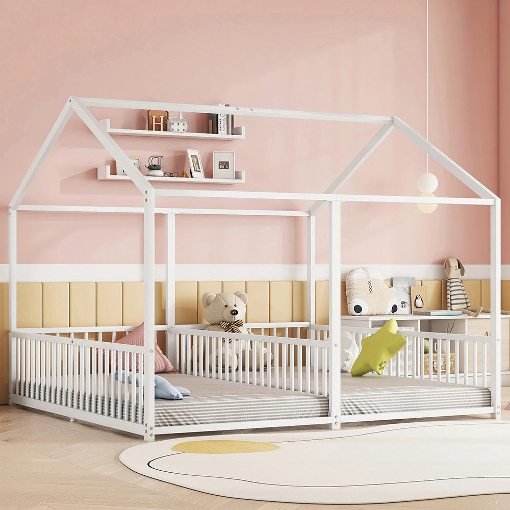 Letto a castello per bambini - Xylo - 90x200 cm - Bianco - Design casa con rampa e scala