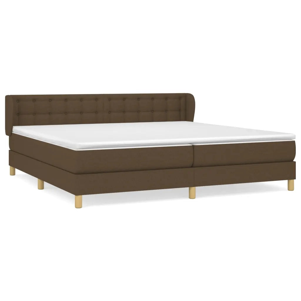 Giroletto a Molle con Materasso Marrone Scuro 200x200cm Tessuto cod mxl 58039
