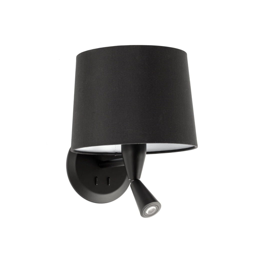 CONGA Lampada da parete con lettore nera/nera 215