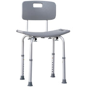 Sgabello da doccia con schienale antiscivolo e altezza regolabile ¨C zephmum ¨C 8 livelli, carico 136 kg