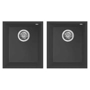 Lavello Elleci Incasso 2 vasche 38x44 Quadra 200 Sottotop Granitek Antracite LGQ20059BSO