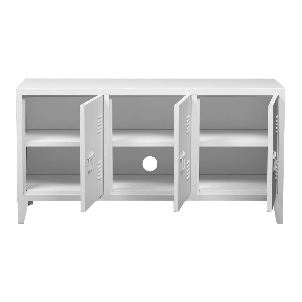 Mobile porta TV con 3 ante 58 x 113 x 40 cm bianco 03_0007764