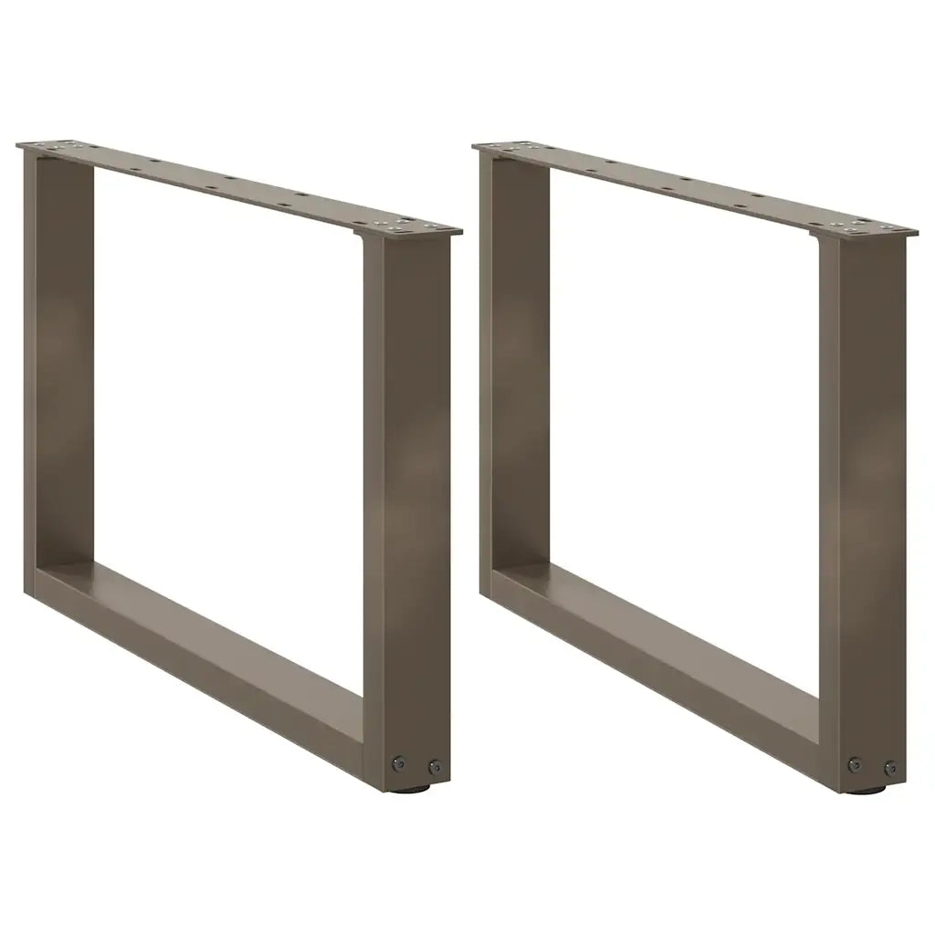 Gambe per Tavolino da CaffÃ¨ a Forma di U 2 pz Acciaio Naturale 70x(42-43) cm Acciaio