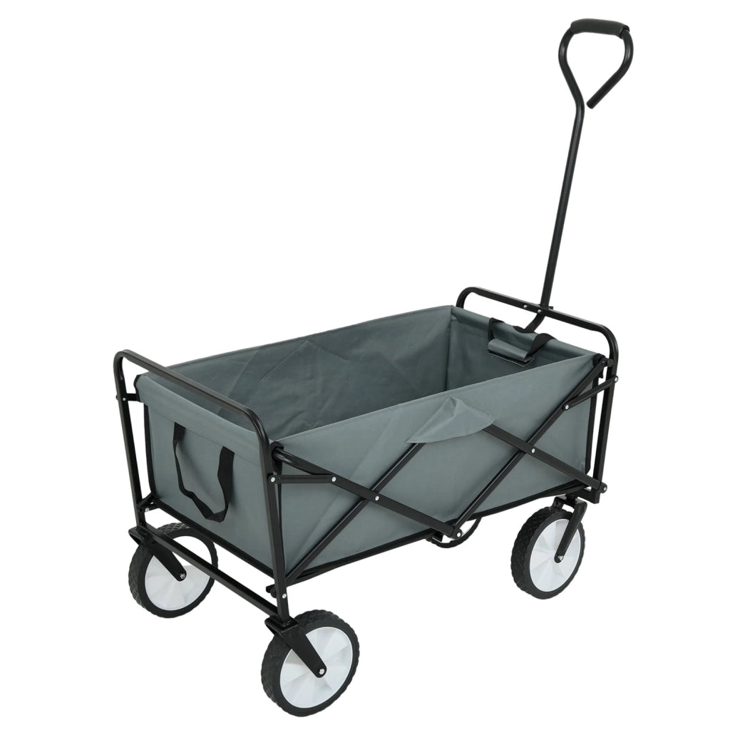 Carrello da Spiaggia Pieghevole TYRS con Ruote in Plastica, Portata Massima 120 kg, Colore Grigio
