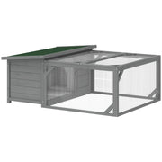 Gabbia per Conigli in Legno con Tetto Apribile ¨C Xylo ¨C 125,5x100x49 cm Grigio