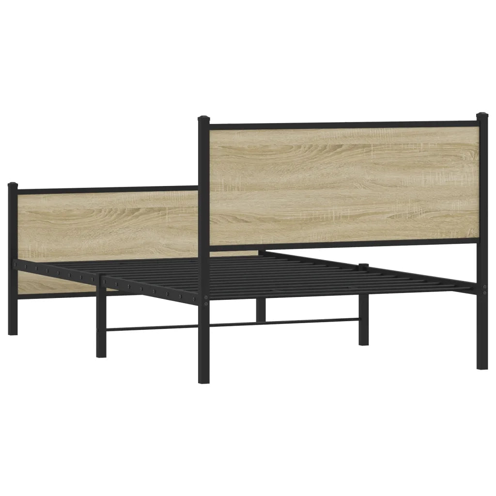 Giroletto senza Materasso in Metallo-Struttura Letto Rovere Sonoma 100x200 cm 132640