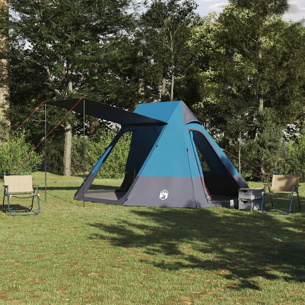 vidaXL Tenda da campeggio Blu 482 x 360 x 227 cm Poliestere