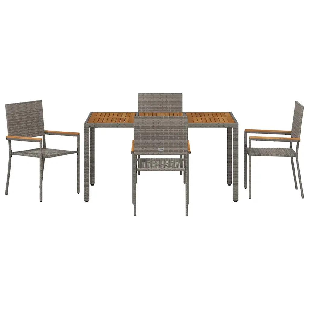 vidaXL Set da Pranzo per Giardino 5 pcs Grigio 150 x 90 x 75 cm
