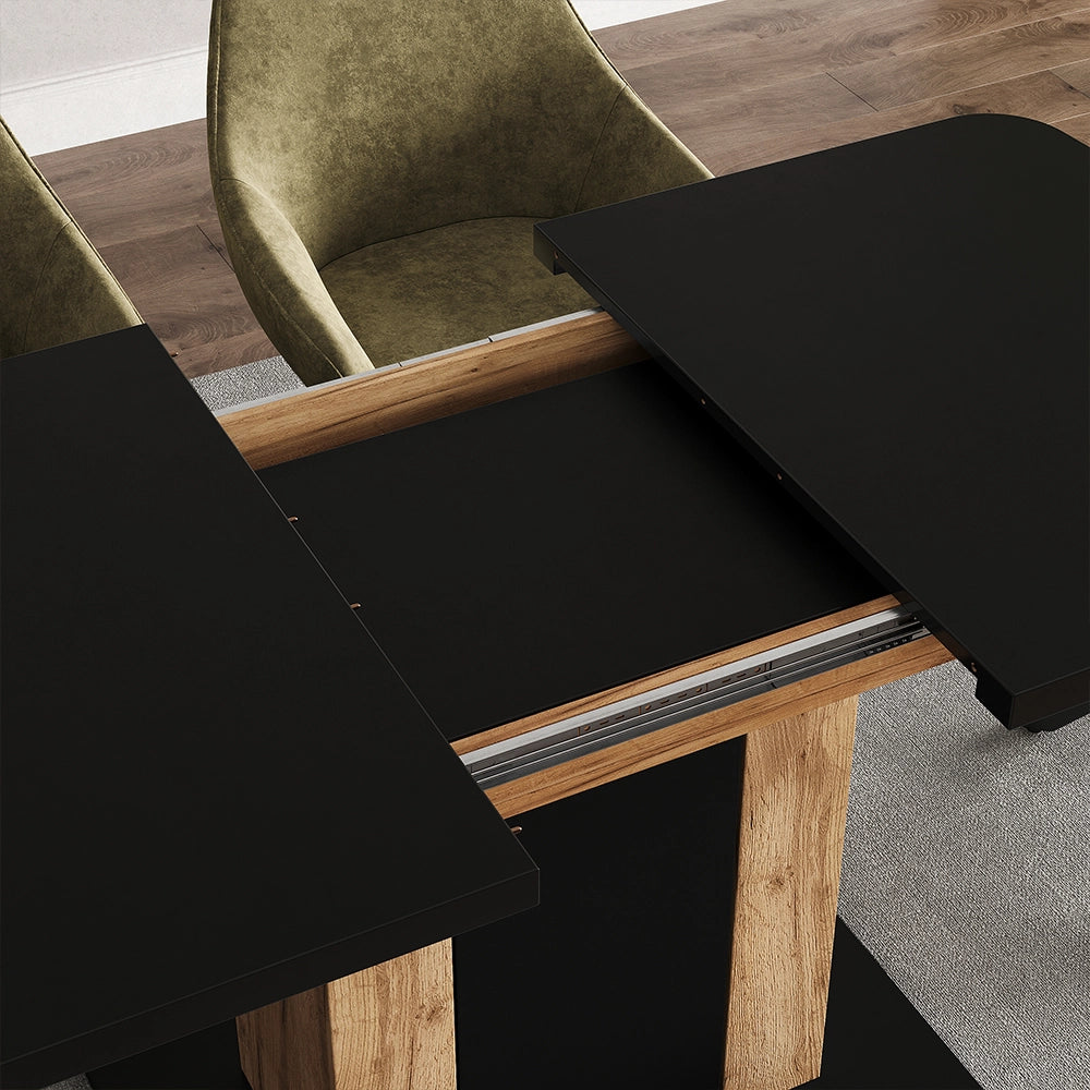Vicco tavolo da pranzo allungabile Rovere nero/oro 120 x 80 cm