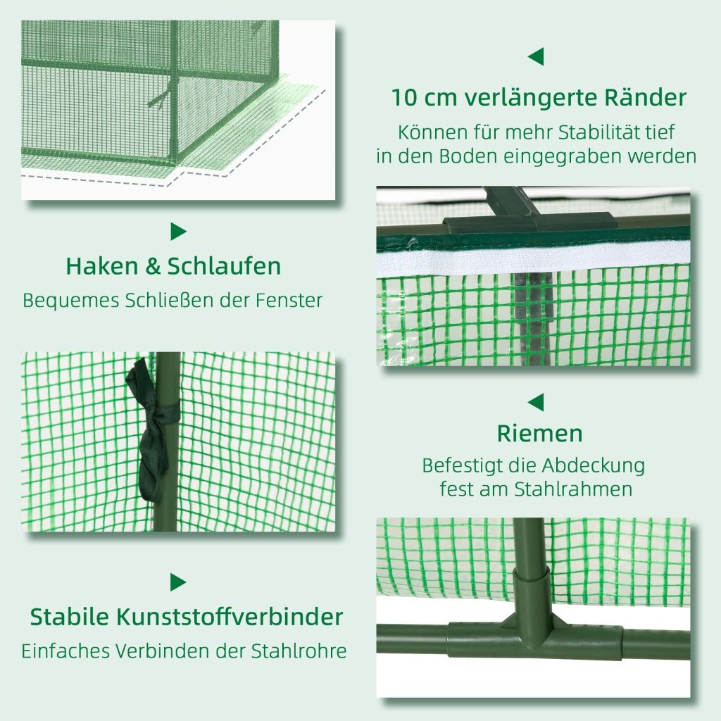 Serra in alluminio con finestra, per pomodori, a cassone freddo, 180 x 90 x 70 cm, verde