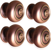 Pomelli in Rattan Tradizionali - 4 Pezzi - Bronzo Antico - Ottone Massello - 30 mm