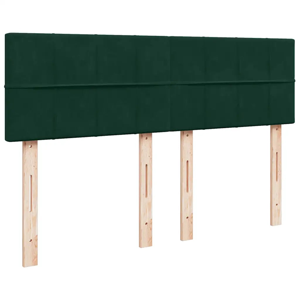 Giroletto a Molle con Materasso Verde Scuro 140x190 cm Velluto
