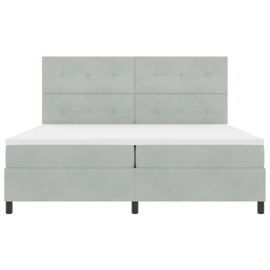 Letto a molle con materasso Grigio chiaro 200 x 200 cm Velluto 3339854