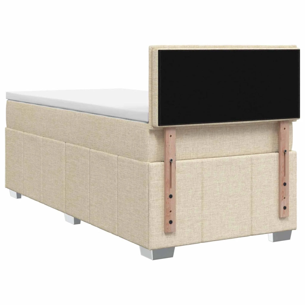Letto box spring con materasso Crema 100 x 200 cm Tessuto 3451141