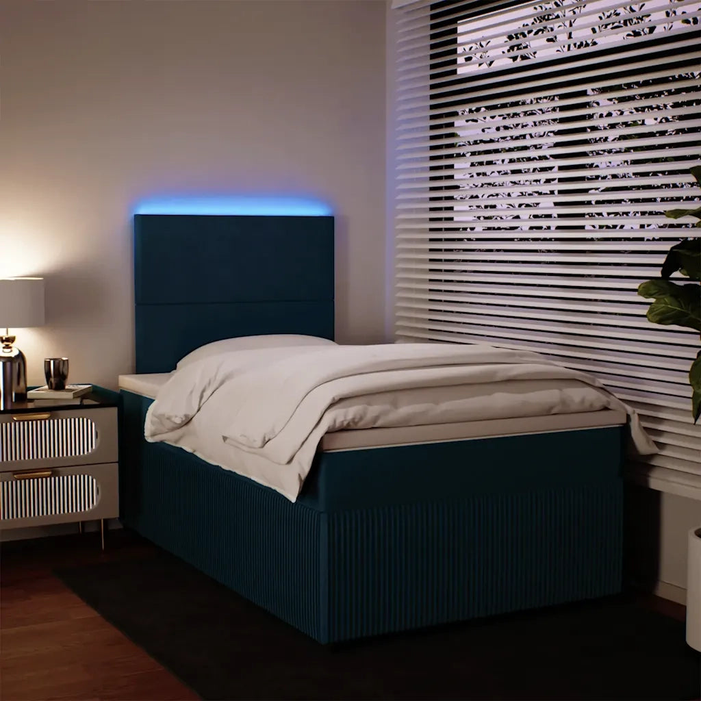 Giroletto a Molle con Materasso Blu 120x200 cm in Velluto 3294608
