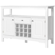 Credenza da cucina 117 x 40,5 x 82,5 cm con 1 cassetto portabottiglie rimovibile design moderno in MDF bianco 20_0010800