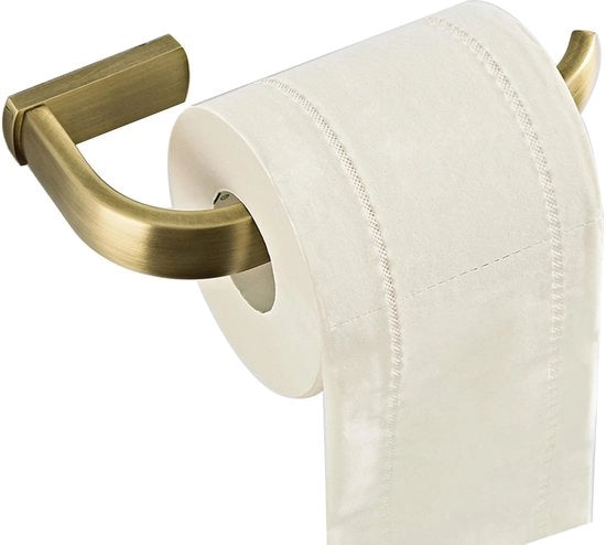 Porta carta igienica in bronzo antico per bagno - Supporto carta igienica e asciugamani per bagno - Montaggio a parete - Finitura bronzata