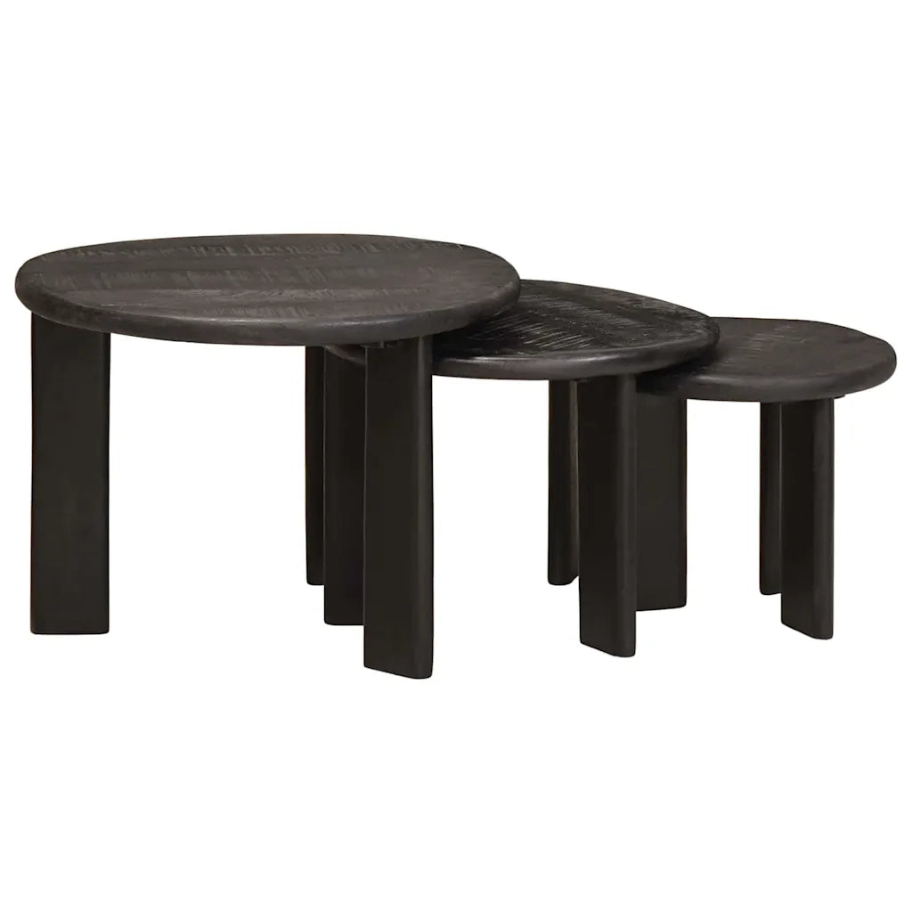 Tavoli da Caffè Nido 3 pcs Bianco Legno di mango massello 4104658