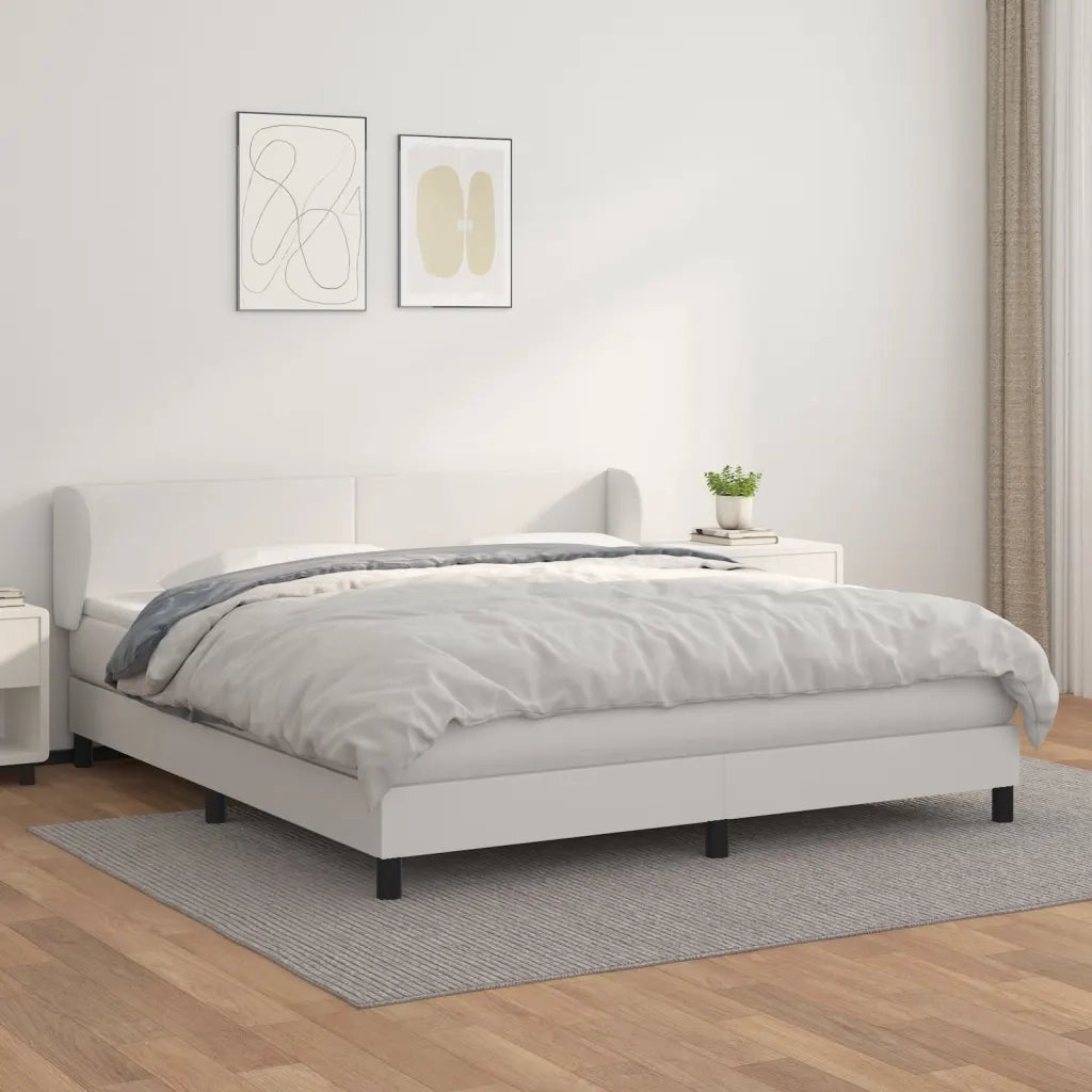 Giroletto a Molle con Materasso Bianco 180x200 cm in Similpelle 3127206