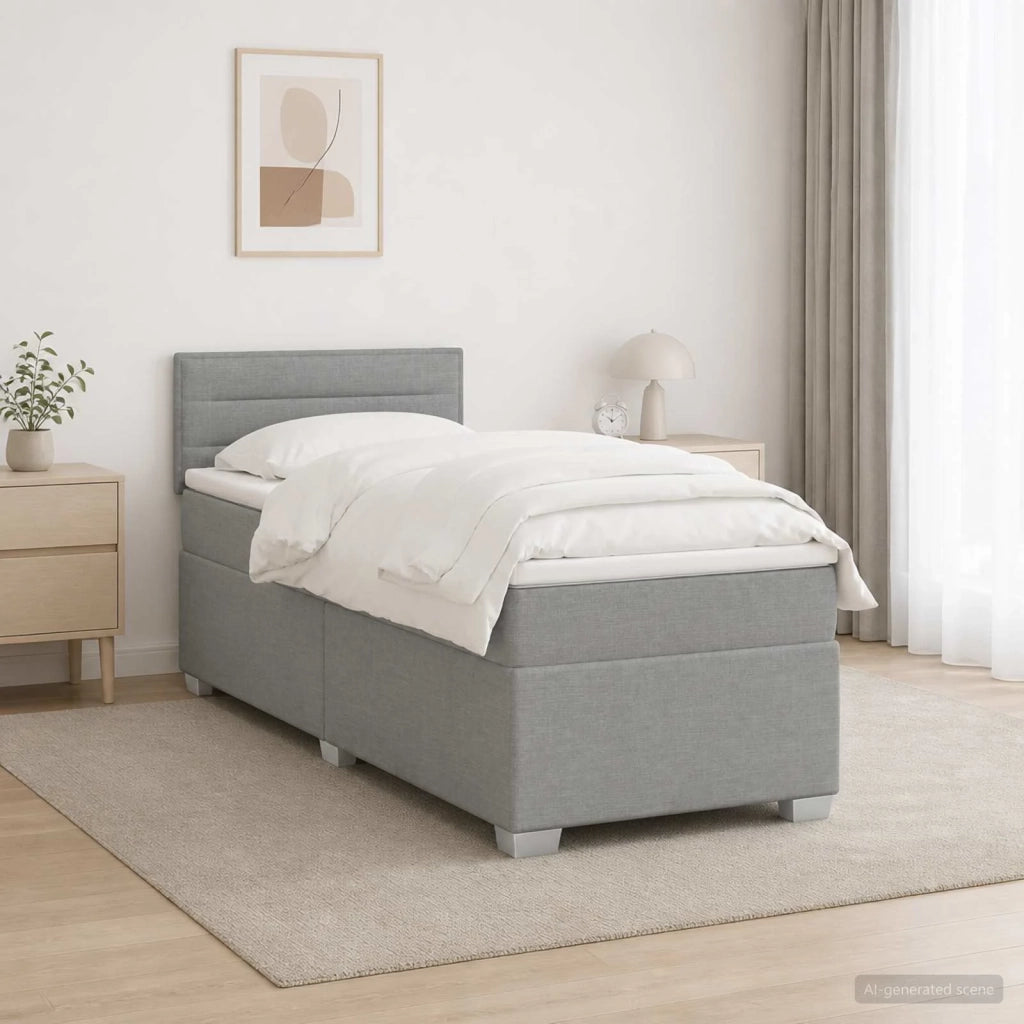 Letto con Box Spring, Materasso e LED Grigio Chiaro 80 x 200 cm 3451805