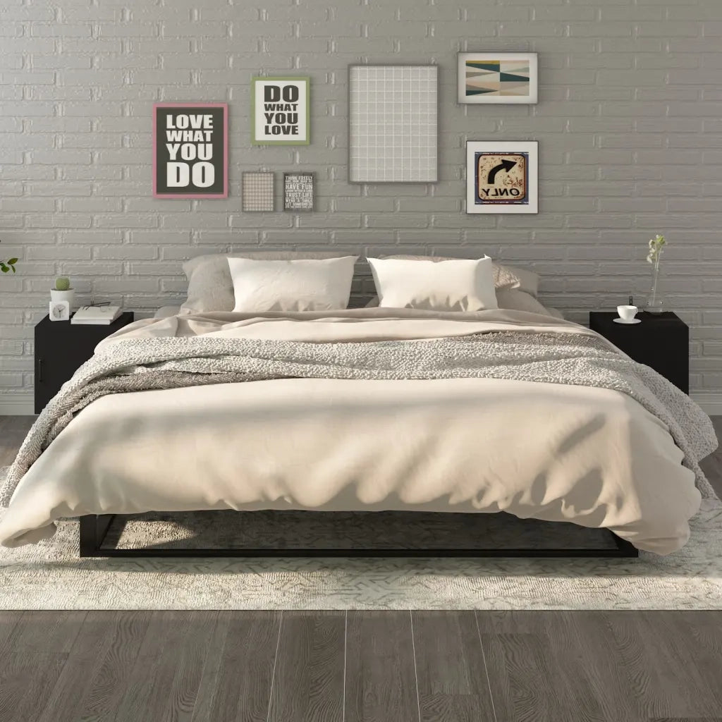 Comodini 2 pz-Set di 2 Tavolino da notte Neri in Legno Multistrato 635700