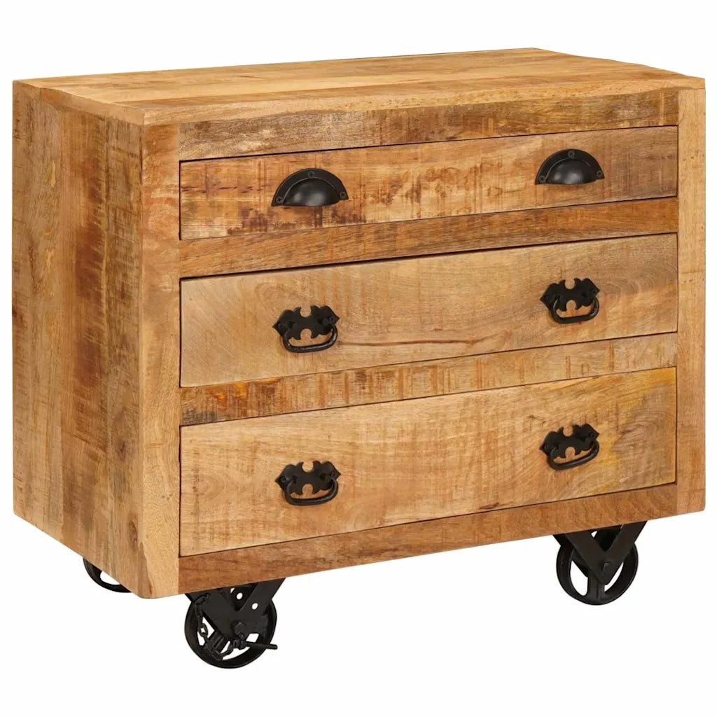 vidaXL Mobile laterale Marrone 70 x 38 x 63 cm legno massello di mango