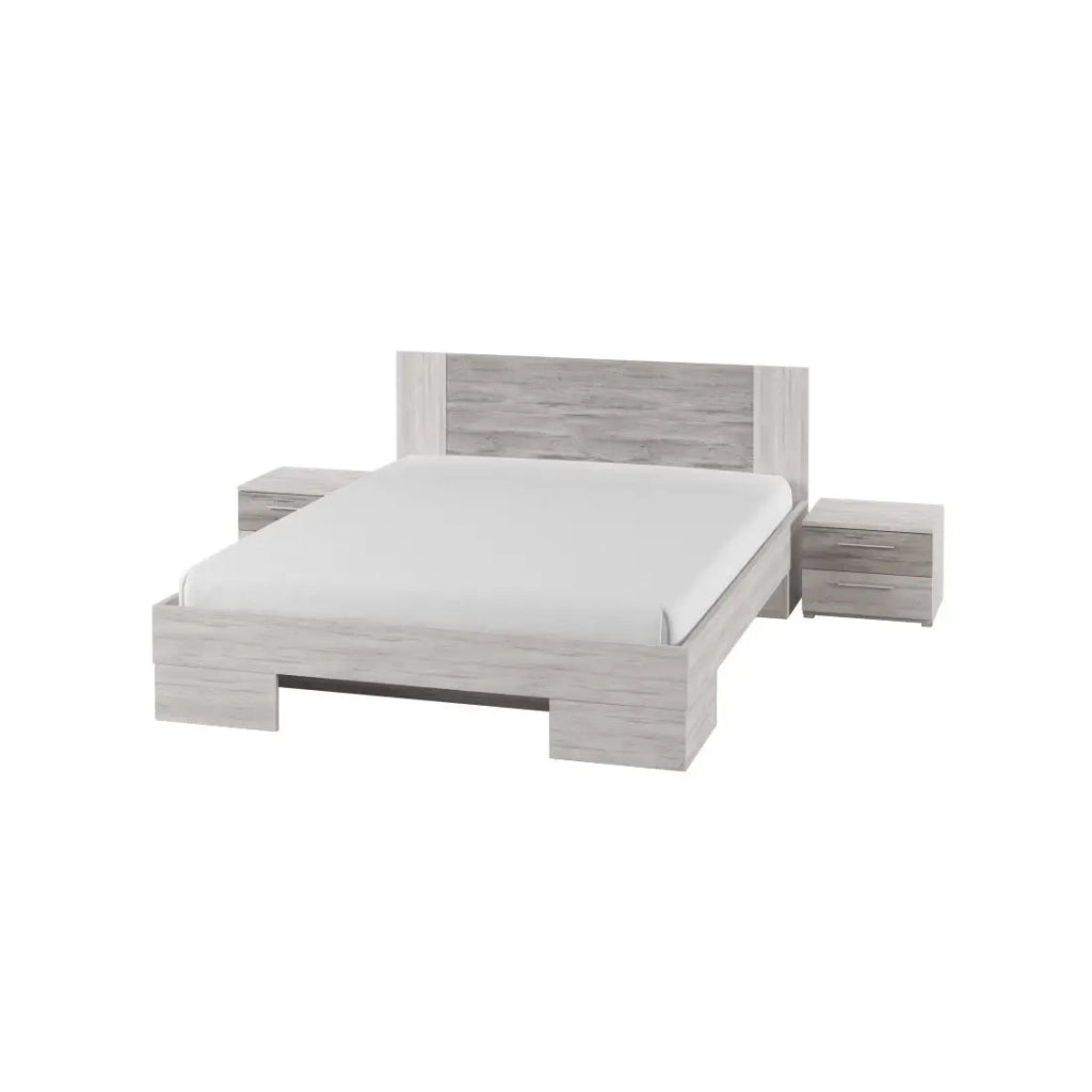 Letto adulto 180x200 collezione IRINA. Colori grigio chiaro e grigio scuro.