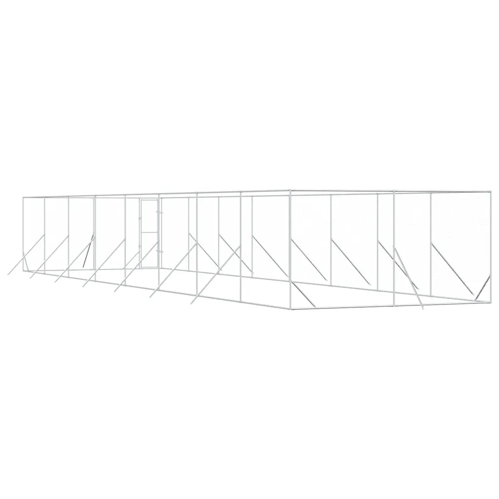 Cuccia per Cani da Esterno Argento 4x16x2 m in Acciaio Zincato 3190458