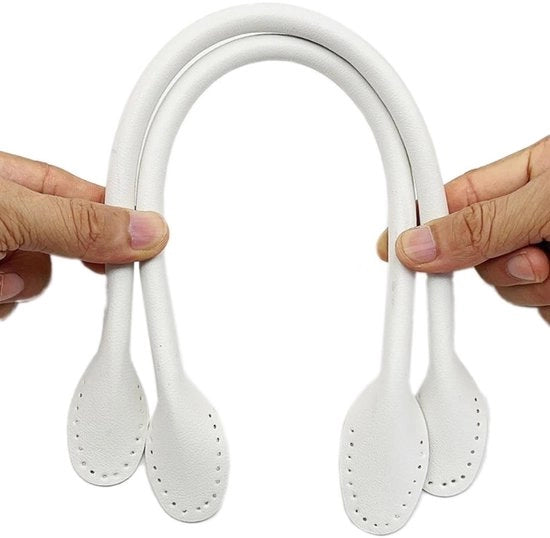 2 pezzi di maniglie di pelle PU a LED 42 cm bianchi