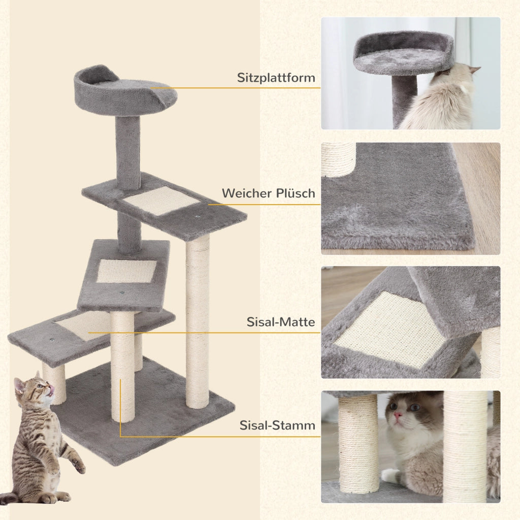 Tiragraffi per Gatti ¨C zephmum ¨C 100 cm, Beige e Grigio