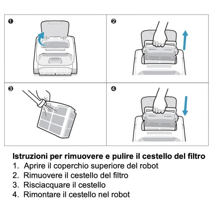 Cestello filtrante rigido 150 micron per robot piscina Beatbot AquaSense