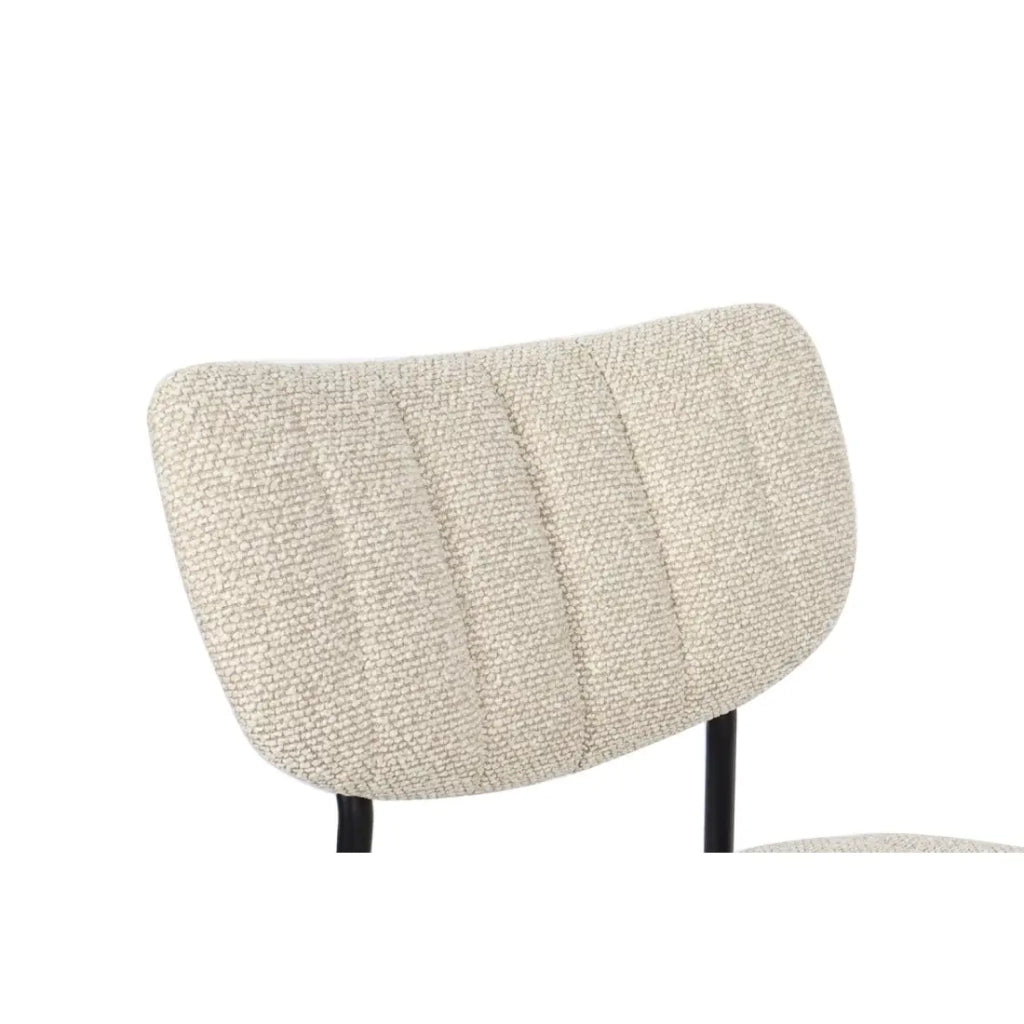 Set di 2 sedie NORAYA - Tessuto beige - Piedi in metallo - Design compatto - Eleganza naturale e raffinata
