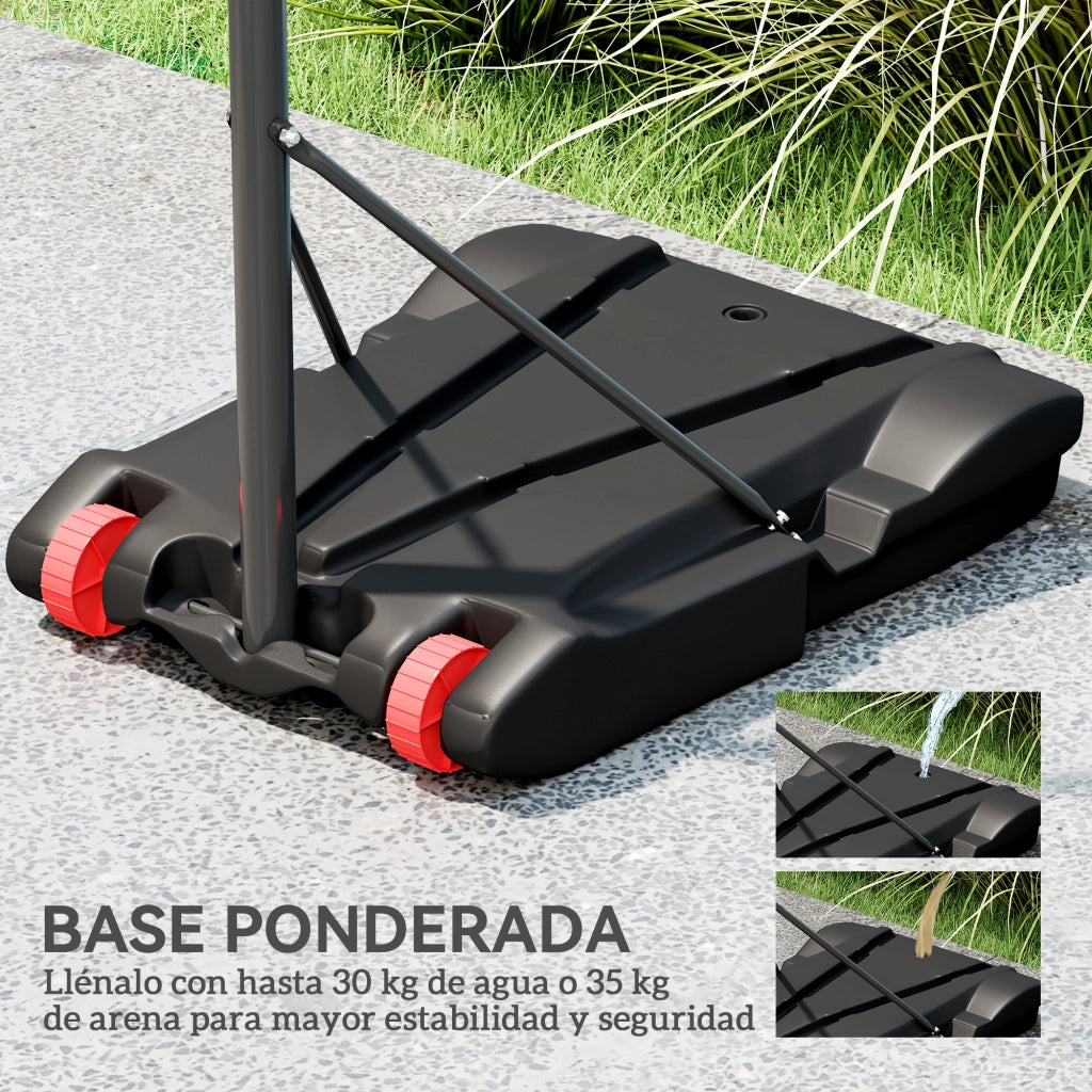 Canasta da Basket con Tavolo da Dardo Altezza Regolabile ¨C zephmum ¨C Nero 74x55x210-247 cm