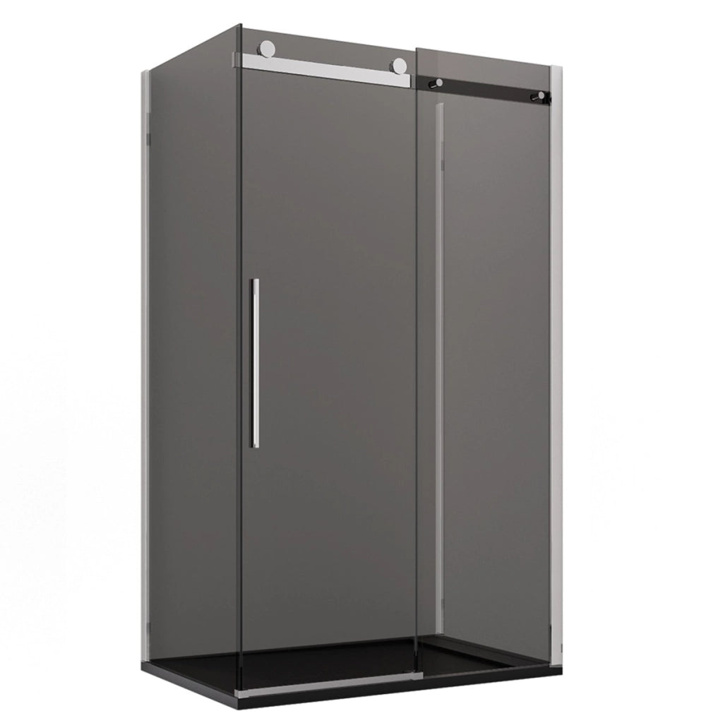 Box doccia 3 lati fume porta scorrevole h195 8mm euclide, misura 80x120x80