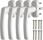 Set di 4 Maniglie in Alluminio per Finestre e Porte - Chiusura Standard per Finestre - Bianco
