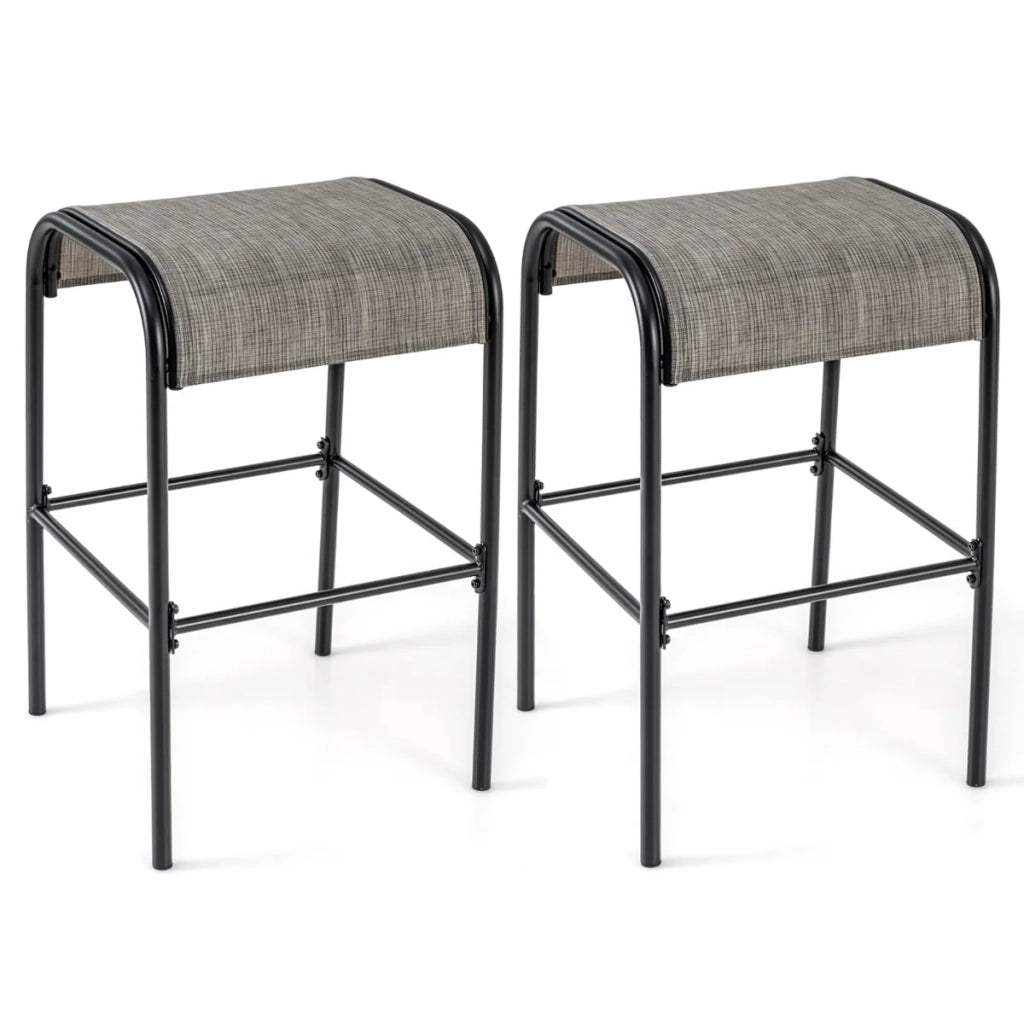 Set di 2 sgabelli da bar altezza 76 cm struttura robusta design pulito atmosfera accogliente metallo colore bar 20_0019600