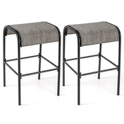 Set di 2 sgabelli da bar altezza 76 cm struttura robusta design pulito atmosfera accogliente metallo colore bar 20_0019600