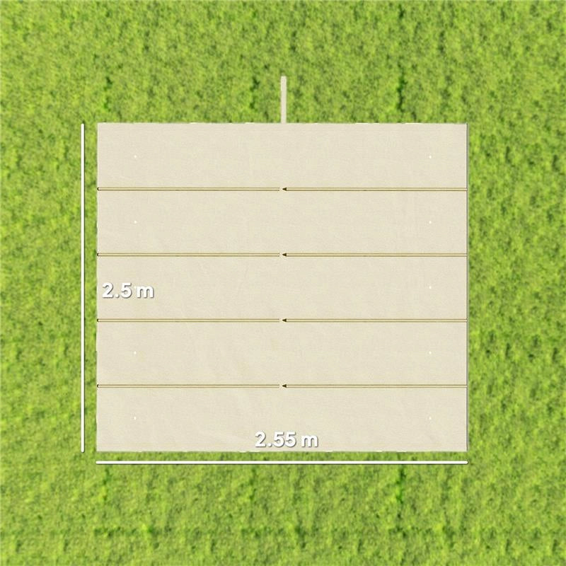 TETTO PER GAZEBO PERGOLA CON 10 FORI DI DRENAGGIO IN POLIESTERE, 250X255 CM, PER PERGOLA 3X3M, CREMA