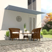Tenda da Sole Retrattile 300x150 cm Blu e Bianco 143749